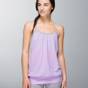 Lululemon No Limits Cami Tank Top with Built-In Racer Back Bra Light Purple Sz 6